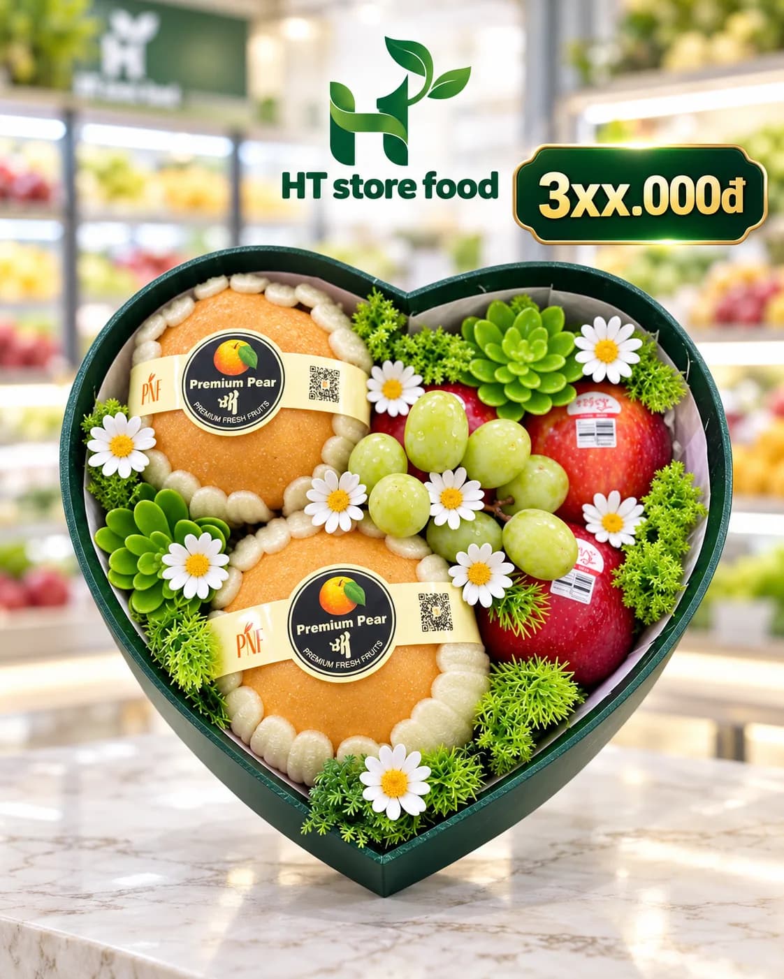 Hộp trái tim xanh lá